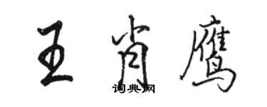 駱恆光王肖鷹行書個性簽名怎么寫