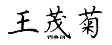 丁謙王茂菊楷書個性簽名怎么寫