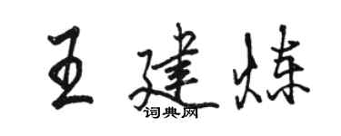 駱恆光王建煉行書個性簽名怎么寫