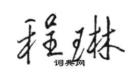 駱恆光程琳行書個性簽名怎么寫