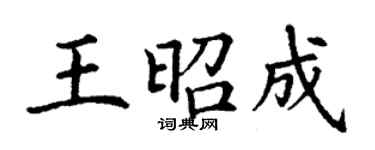 丁謙王昭成楷書個性簽名怎么寫