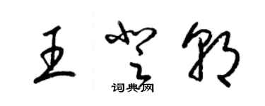 梁錦英王登朝草書個性簽名怎么寫