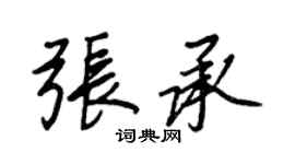 王正良張承行書個性簽名怎么寫