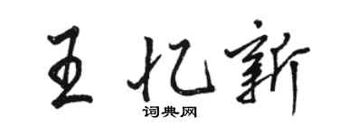 駱恆光王憶新行書個性簽名怎么寫