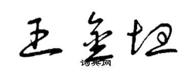 曾慶福王金坦草書個性簽名怎么寫