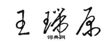 駱恆光王瑞原草書個性簽名怎么寫