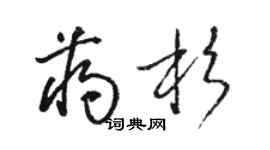 駱恆光蔣杉草書個性簽名怎么寫