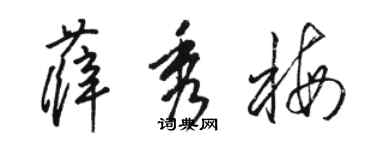 駱恆光薛秀梅草書個性簽名怎么寫