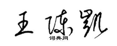 梁錦英王陳凱草書個性簽名怎么寫