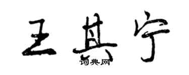 曾慶福王其寧行書個性簽名怎么寫