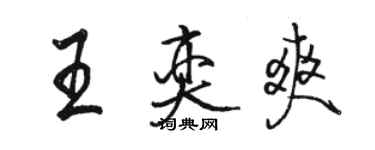 駱恆光王奕爽行書個性簽名怎么寫