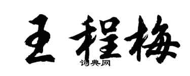 胡問遂王程梅行書個性簽名怎么寫