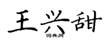 丁謙王興甜楷書個性簽名怎么寫