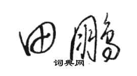 駱恆光田鵬草書個性簽名怎么寫