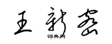 梁錦英王新密草書個性簽名怎么寫