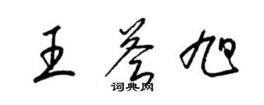 梁錦英王薈旭草書個性簽名怎么寫