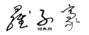 駱恆光羅子豪草書個性簽名怎么寫