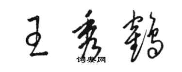 駱恆光王秀鶴草書個性簽名怎么寫