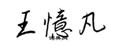 王正良王憶凡行書個性簽名怎么寫