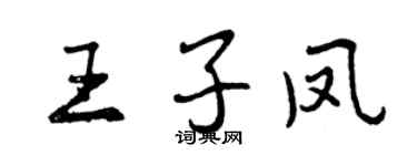 曾慶福王子鳳行書個性簽名怎么寫