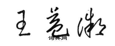 駱恆光王益微草書個性簽名怎么寫