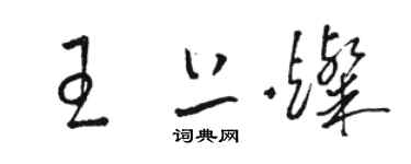 駱恆光王上燦草書個性簽名怎么寫