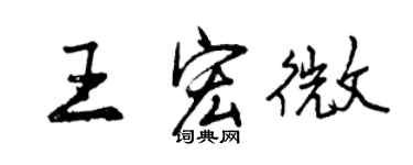 曾慶福王宏微行書個性簽名怎么寫
