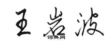 駱恆光王岩波行書個性簽名怎么寫