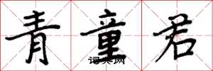 周炳元青童君楷書怎么寫
