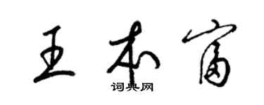 梁錦英王本富草書個性簽名怎么寫