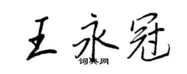 王正良王永冠行書個性簽名怎么寫