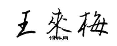 王正良王來梅行書個性簽名怎么寫