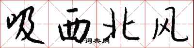 錢沛雲吸西北風行書怎么寫