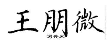 丁謙王朋微楷書個性簽名怎么寫