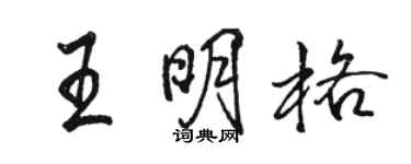 駱恆光王明格行書個性簽名怎么寫