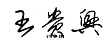 朱錫榮王貴興草書個性簽名怎么寫