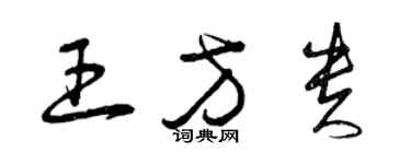 曾慶福王方貴草書個性簽名怎么寫