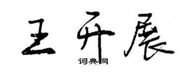 曾慶福王開展行書個性簽名怎么寫