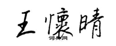 王正良王懷晴行書個性簽名怎么寫