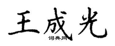 丁謙王成光楷書個性簽名怎么寫