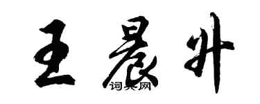 胡問遂王晨升行書個性簽名怎么寫