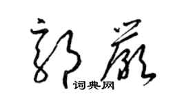 梁錦英郭嚴草書個性簽名怎么寫