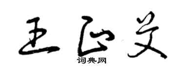 曾慶福王正艾草書個性簽名怎么寫