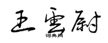 曾慶福王雲尉草書個性簽名怎么寫