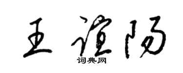 梁錦英王誼陽草書個性簽名怎么寫