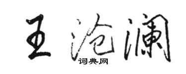 駱恆光王滄瀾行書個性簽名怎么寫