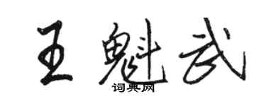 駱恆光王魁武行書個性簽名怎么寫