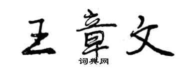 曾慶福王章文行書個性簽名怎么寫
