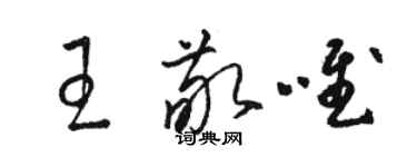 駱恆光王敬唯草書個性簽名怎么寫