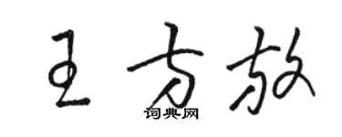 駱恆光王方放草書個性簽名怎么寫